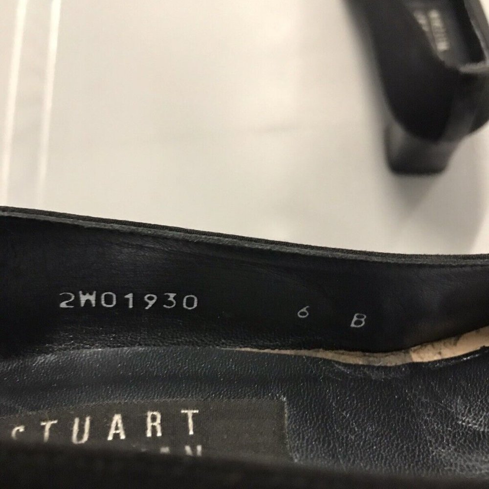 Stuart Weitzman Black Fabric Round Toe Heels - Si… - image 3